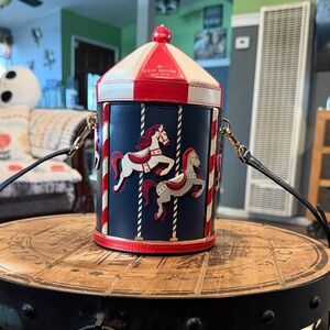 kate spade Red and White Carousel Decor crossbody